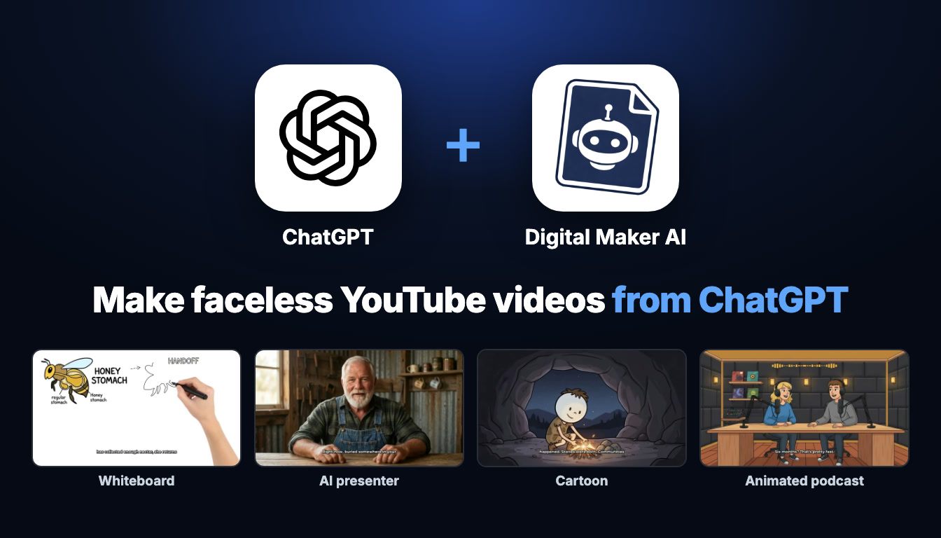 ChatGPT + Digital Maker AI: Make an Animated Podcast by Asking